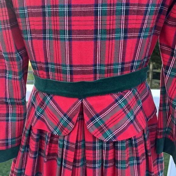 Petite Lanz Made USA Christmas Holiday flannel Vintage nightgown dress Womens 12